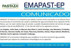 #Comunicado# EMAPAST EP Informa A La Ciudadanía