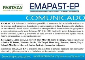 #Comunicado# EMAPAST EP Informa: