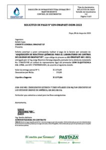 6 Solicitud De Pago N39 REACTIVOS QUIMICOS