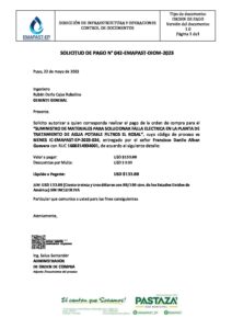 9 Solicitud De Pago N42 MATERIALES ELECTRICOS PTAP ROSAL